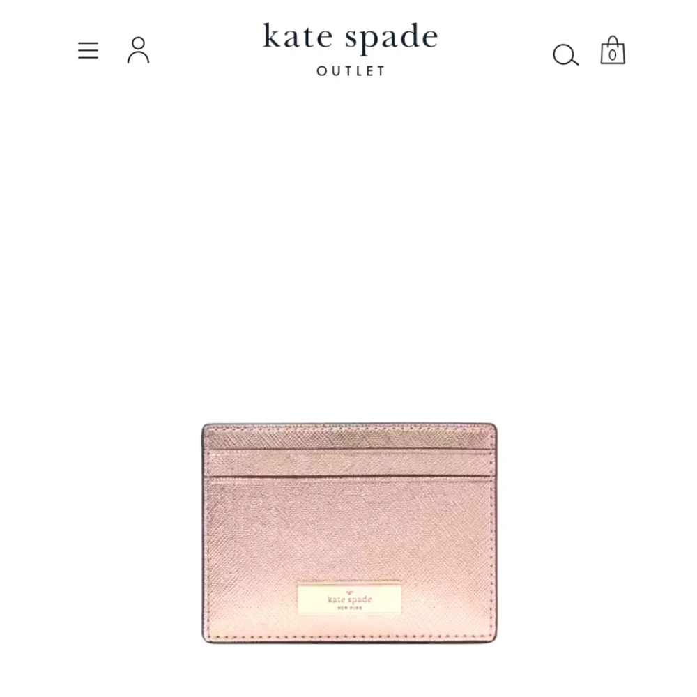NWT Kate Spade Limited Edition Kenzie Saffia Cardholder Metallic Rose Gold